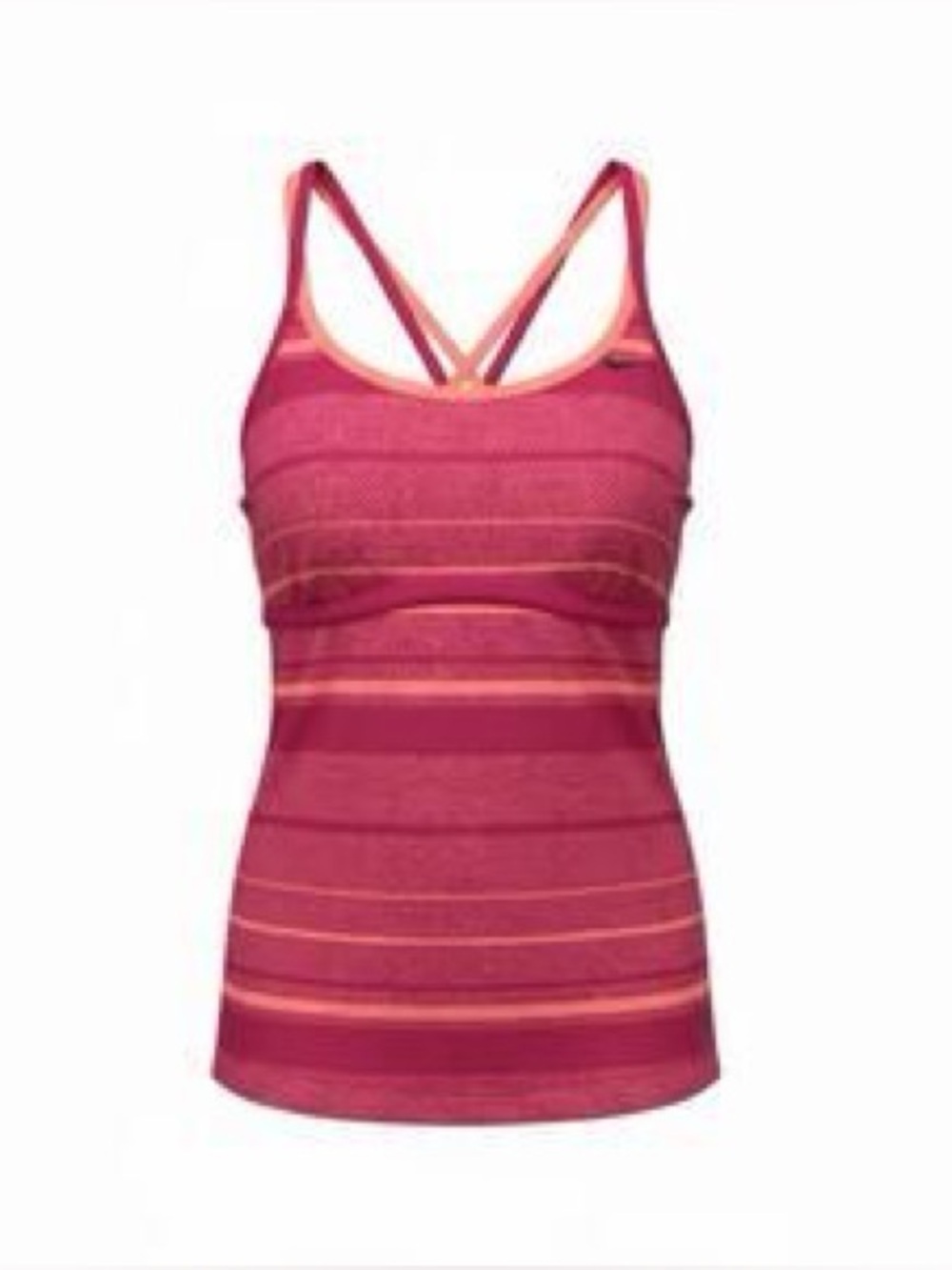 NWT Nike Women's Tankini Top Swimwear Pink Striped Racerback Tank Top Sz XL